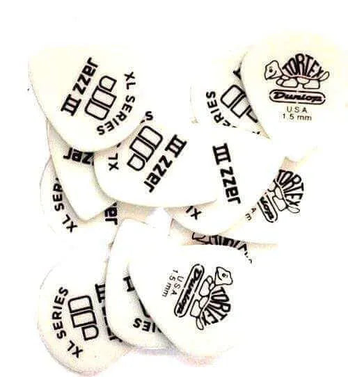Dunlop Jazz III 12 Pack 1.5mm White