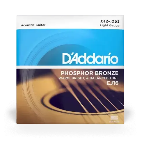 D'Addario EJ16 Phosphor Bronze 12-53 Acoustic Guitar Strings