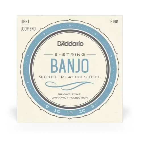 D'Addario EJ60 5-String Banjo Strings, Nickel, Light, 9-20