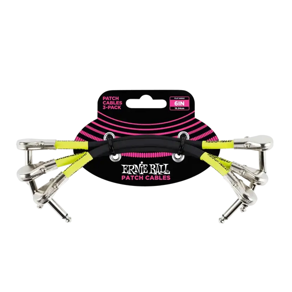 Ernie Ball 6" Patch Cable - 3 Pack Black