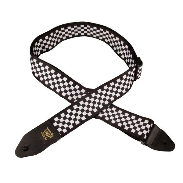 Ernie Ball Checkered Jacquard Guitar Strap - Black/White