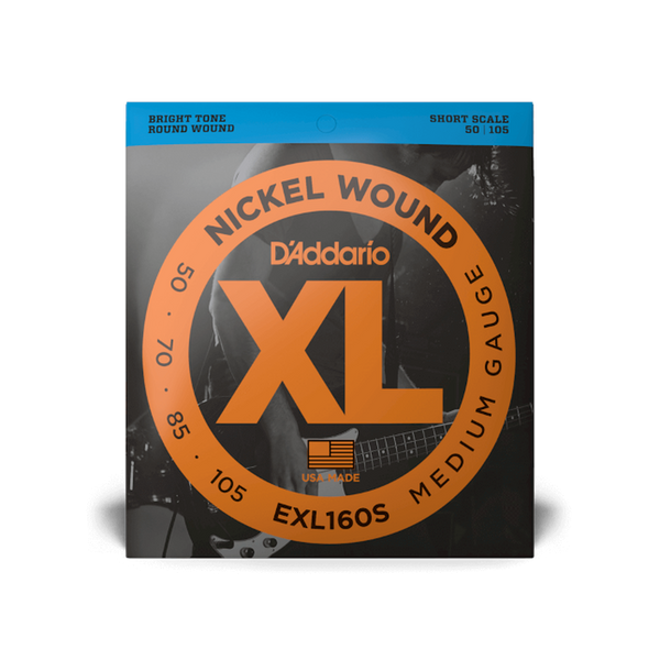 D'Addario EXL160S Nickel Wound Bass Guitar Strings, Medium, 50-105