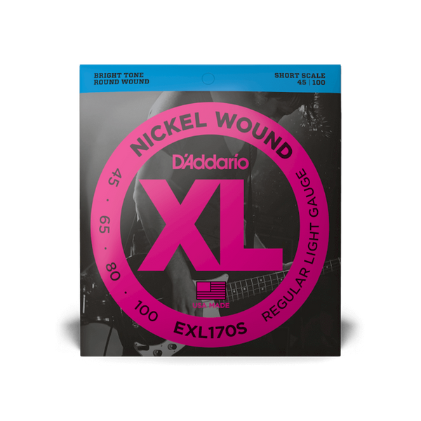D'Addario EXL170S Nickel Wound Bass Guitar Strings, Light, 45-100