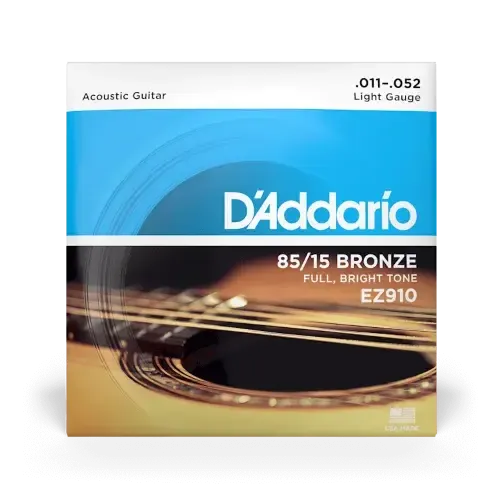 D'Addario EZ910 85/15 Bronze Acoustic Guitar Strings, 11-52 Light