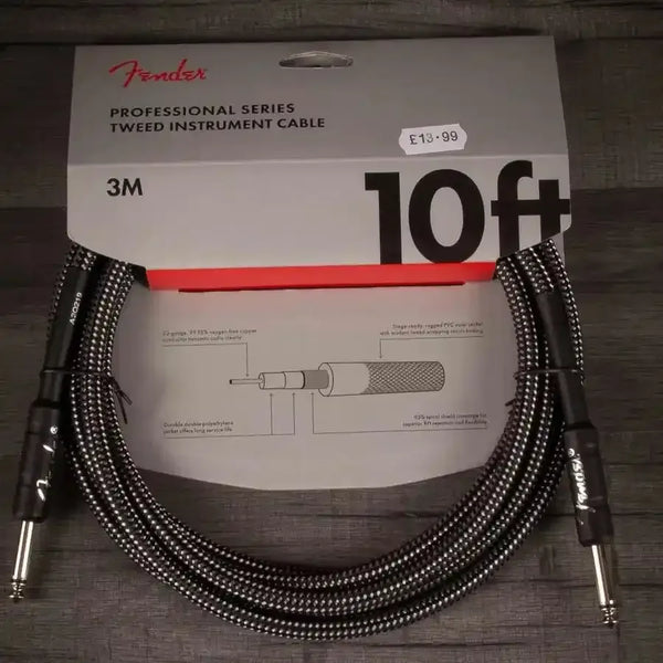 Fender Professional Series 10' Instrument Cable Tweed