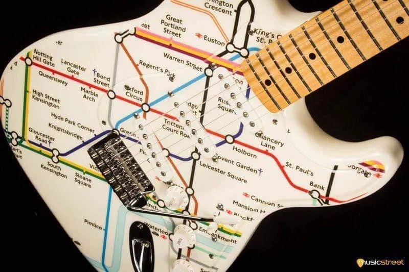 USED - Fender Stratocaster Made In Mexico - Limited Edition London Underground Map
