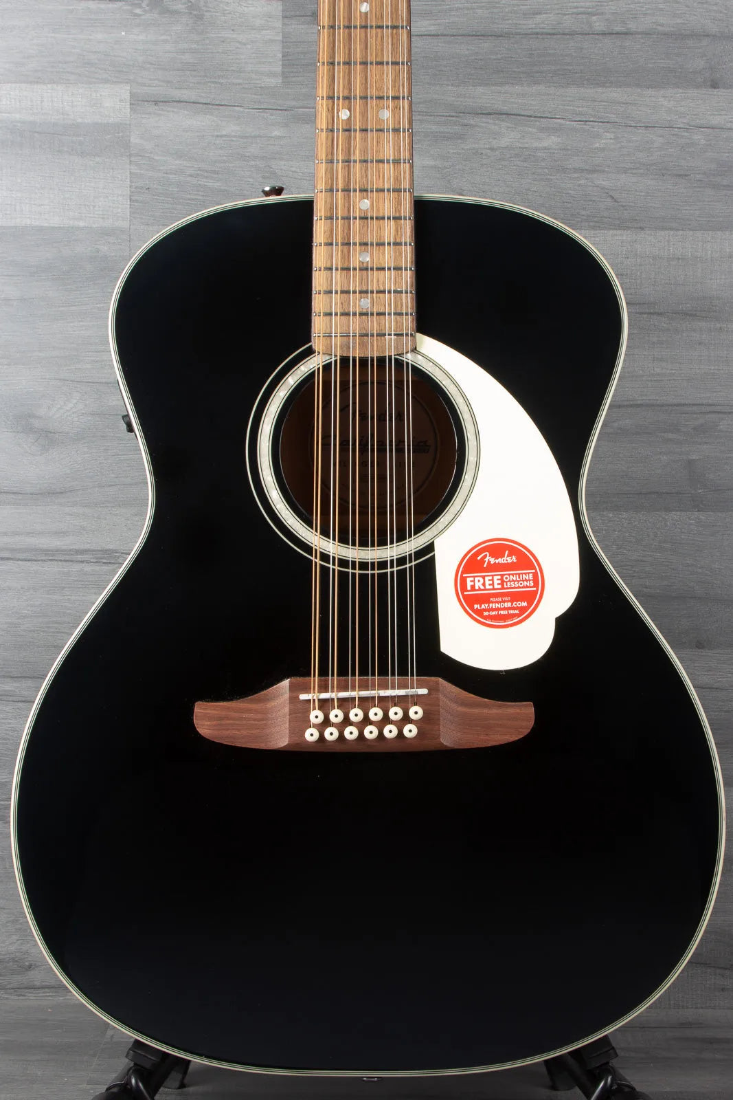 Fender  California Deluxe Villager™ E, Walnut Fingerboard, Black 12 string