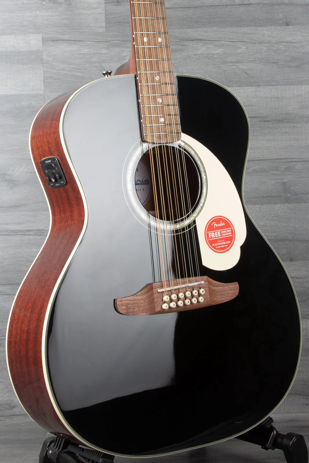 Fender  California Deluxe Villager™ E, Walnut Fingerboard, Black 12 string