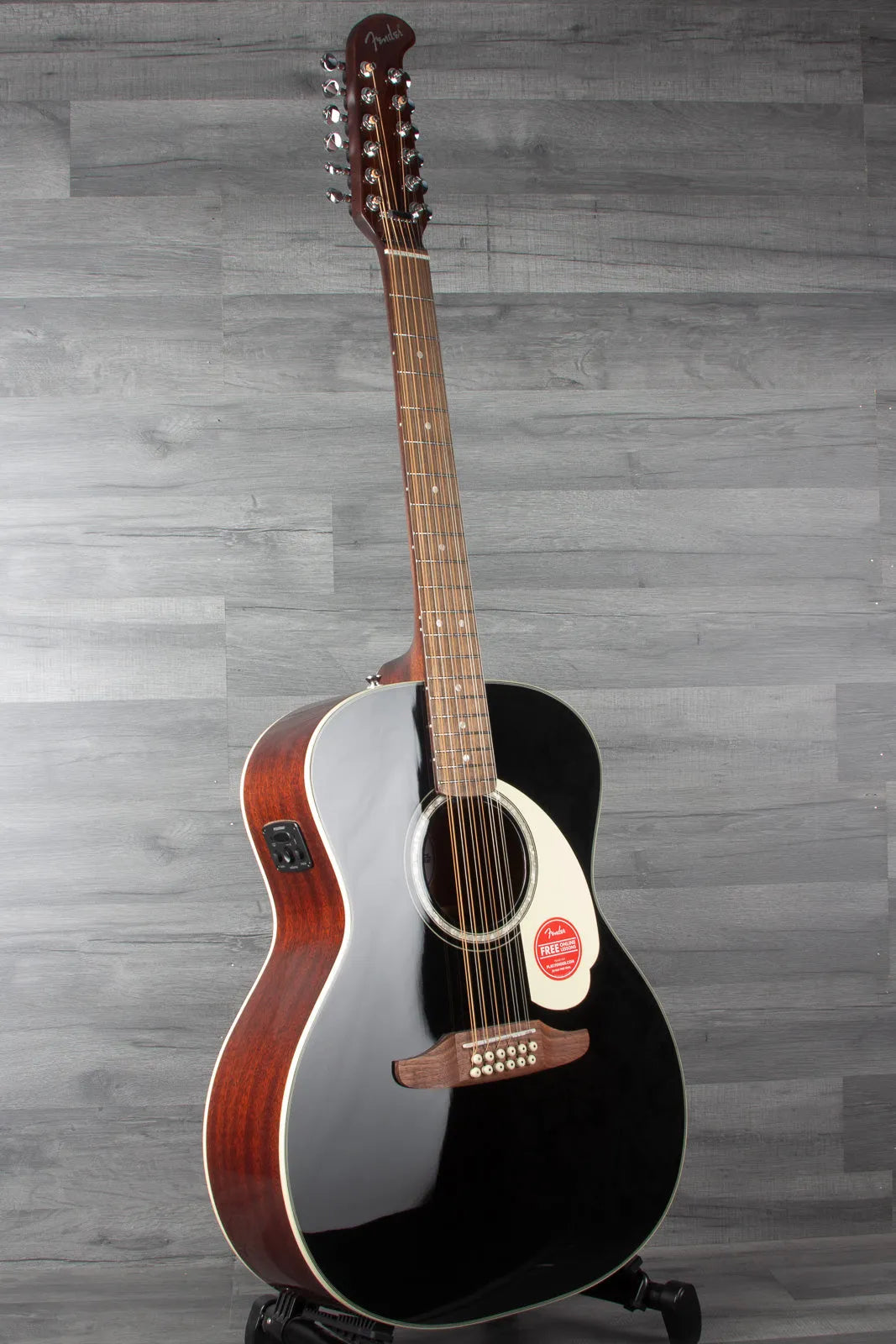 Fender  California Deluxe Villager™ E, Walnut Fingerboard, Black 12 string
