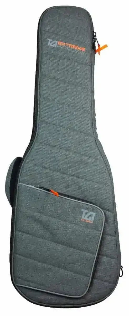 TGI Extreme electric guitar gig bag in grey with reflective piping and padded lining.
