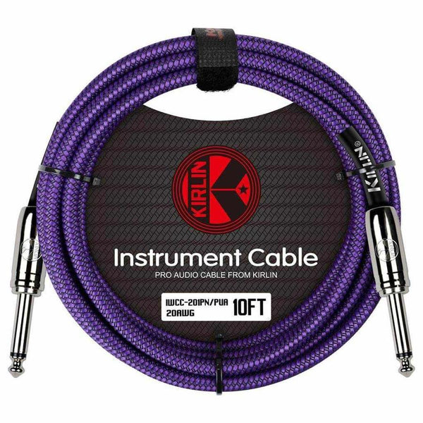 KIRLIN FABRIC 10' STRAIGHT PURPLE 10 Ft cable - MusicStreet