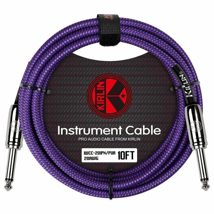 KIRLIN FABRIC 10' STRAIGHT PURPLE 10 Ft cable - MusicStreet