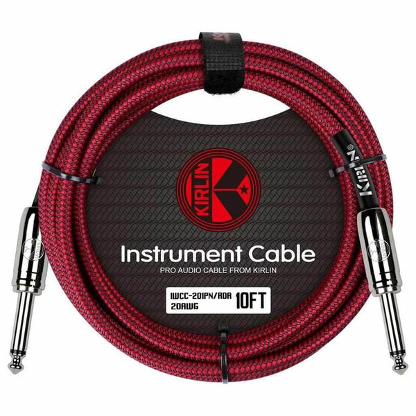 KIRLIN FABRIC 10' STRAIGHT RED 10 Ft cable - MusicStreet
