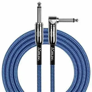 KIRLIN FABRIC 20' ANGLED / STRAIGHT 20 Ft cable Blue - Set Up by MusicStreet