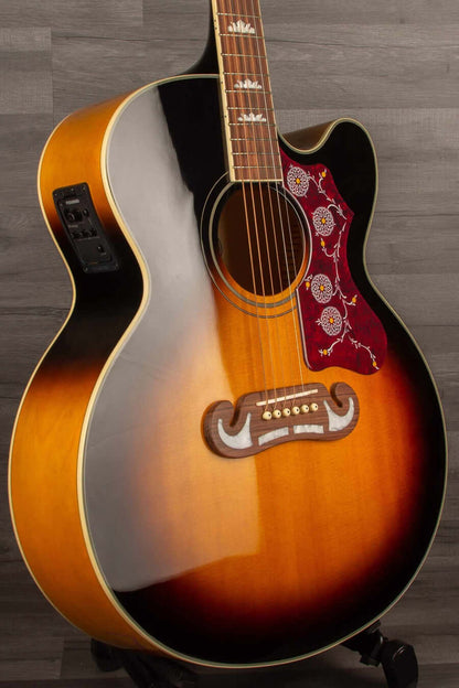 Epiphone J200 EC Studio Solid Top, Fishman Sonitone - Vintage Sunburst - Acoustic Guitar