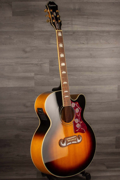 Epiphone J200 EC Studio Solid Top, Fishman Sonitone - Vintage Sunburst - Acoustic Guitar