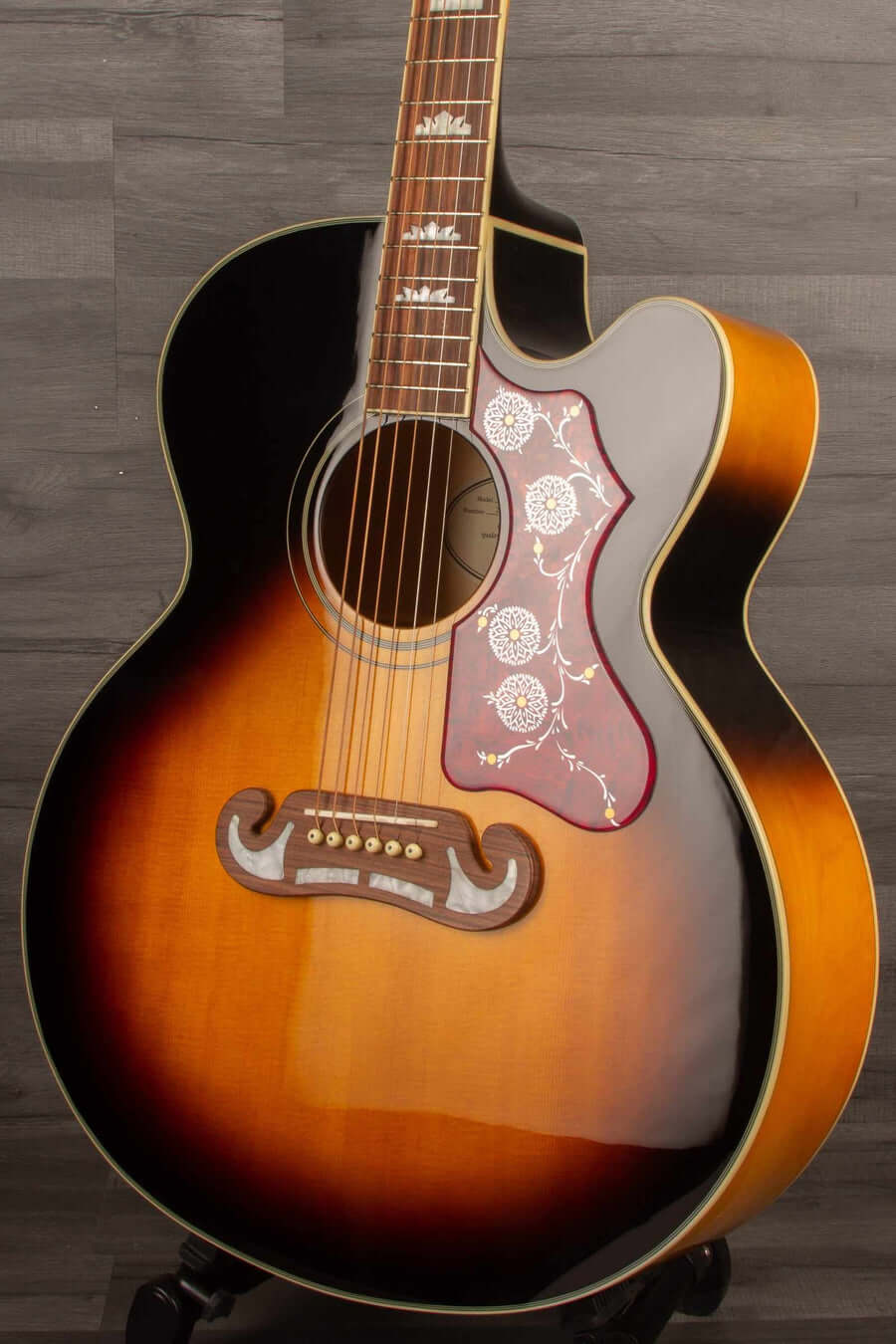 Epiphone J200 EC Studio Solid Top, Fishman Sonitone - Vintage Sunburst - Acoustic Guitar