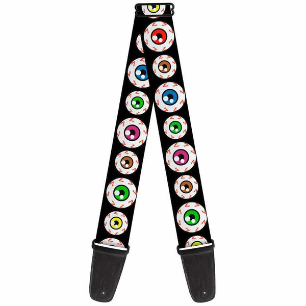 Buckle Down Eyeballs Black/Multicoloured Guitar Strap