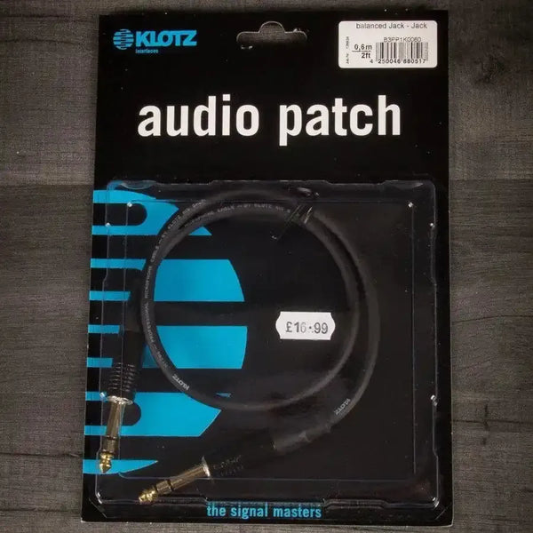 Klotz balanced jack to jack cable, 0.6m