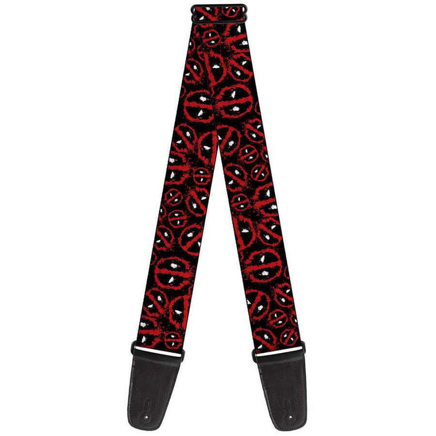 Buckle Down Marvel Universe Deadpool Splatter Logo Guitar Strap