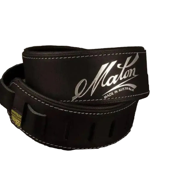 Maton Leather double layer padded guitar strap - Black
