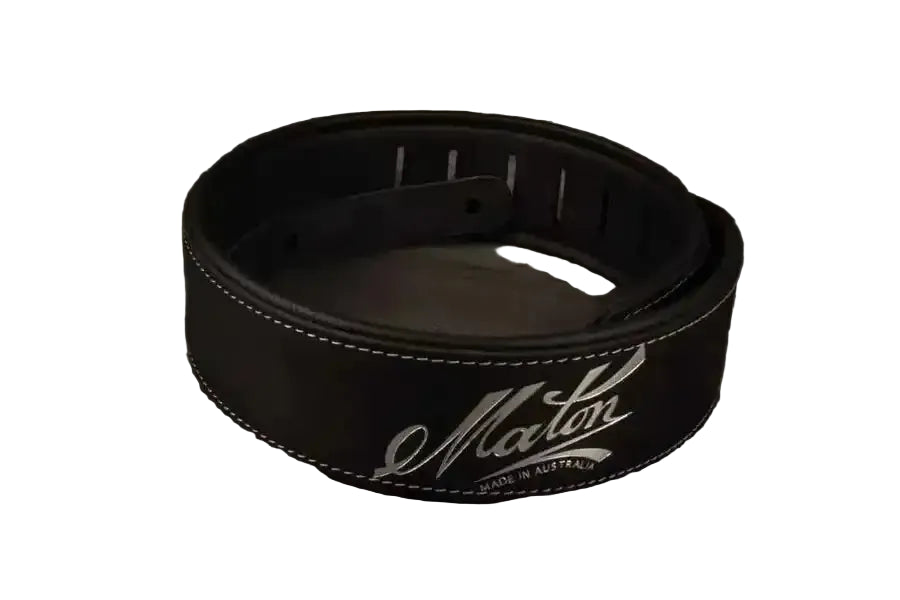 Maton Leather double layer padded guitar strap - Black