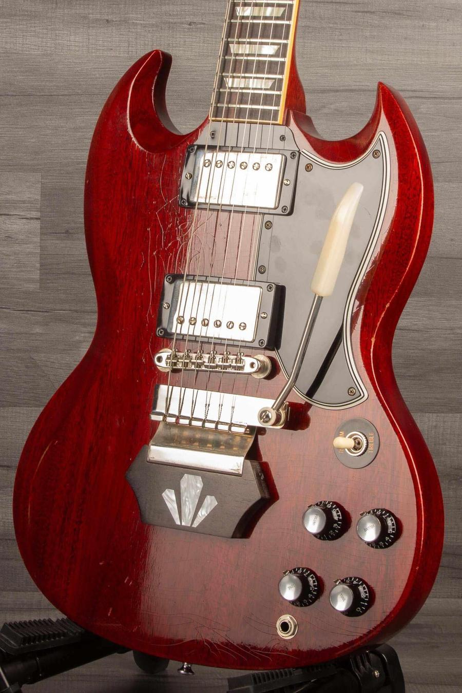 USED Gibson Electric Guitar 1962 Les Paul SG Standard - Short Maestro Vibrola, Custombuckers, Light Aged Finish - MusicStreet