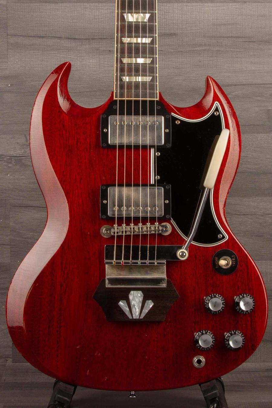 USED Gibson Electric Guitar 1962 Les Paul SG Standard - Short Maestro Vibrola, Custombuckers, Light Aged Finish