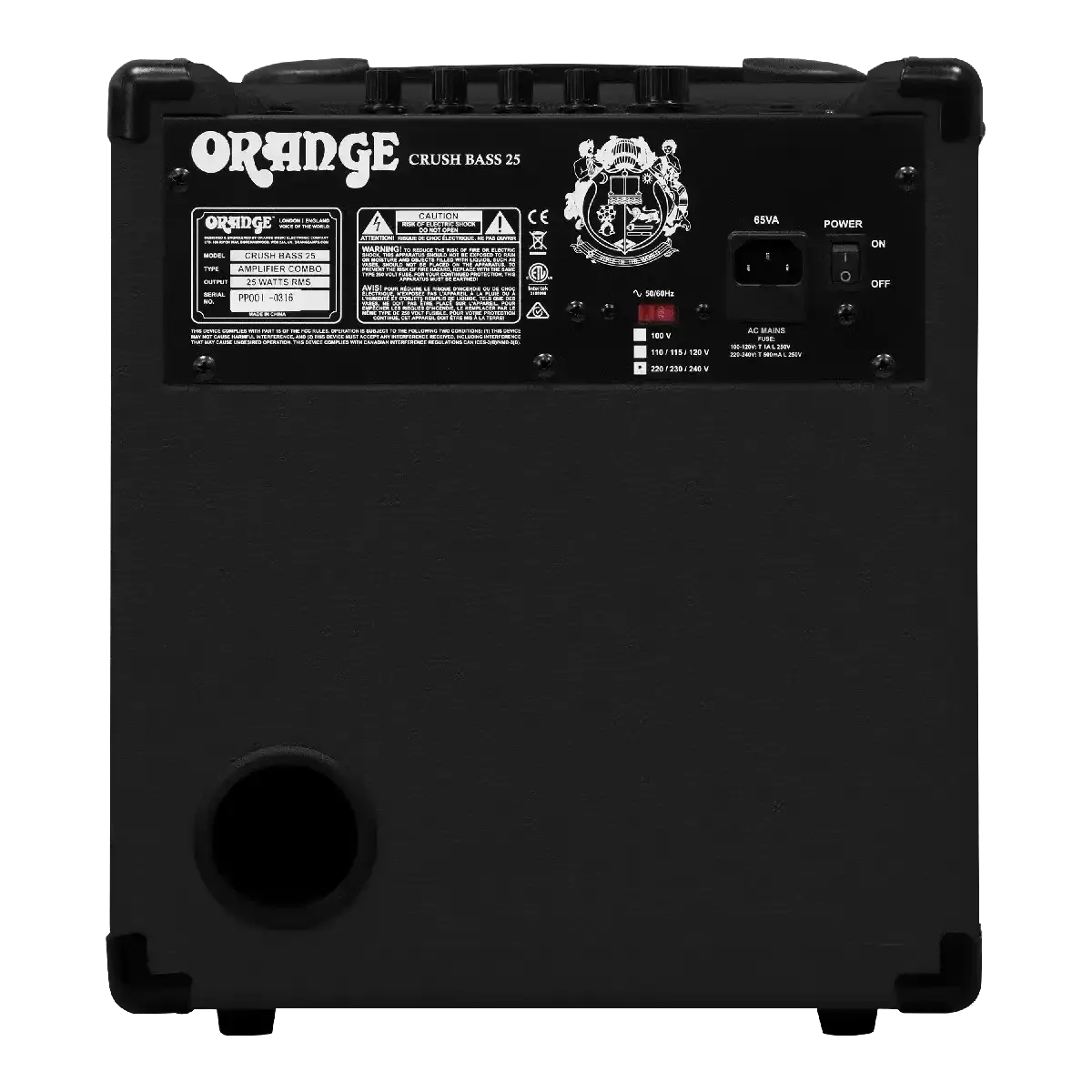 Orange Crush Bass 25 Combo Guitar Amplifier, Black