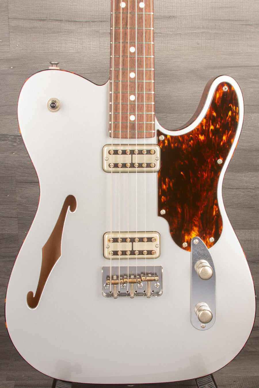 USED - Patrick James Eggle Oz-T Thinline Firemist Silver #30797