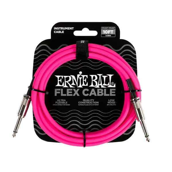 Ernie Ball Flex Instrument Cable Straight/Straight 10ft - Pink