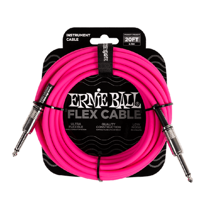 Ernie Ball FLEX INSTR CABLE STRT/STRT 20FT - PINK