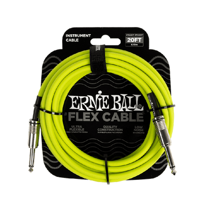 Ernie Ball FLEX INSTR CABLE STRT/STRT 20FT - GREEN
