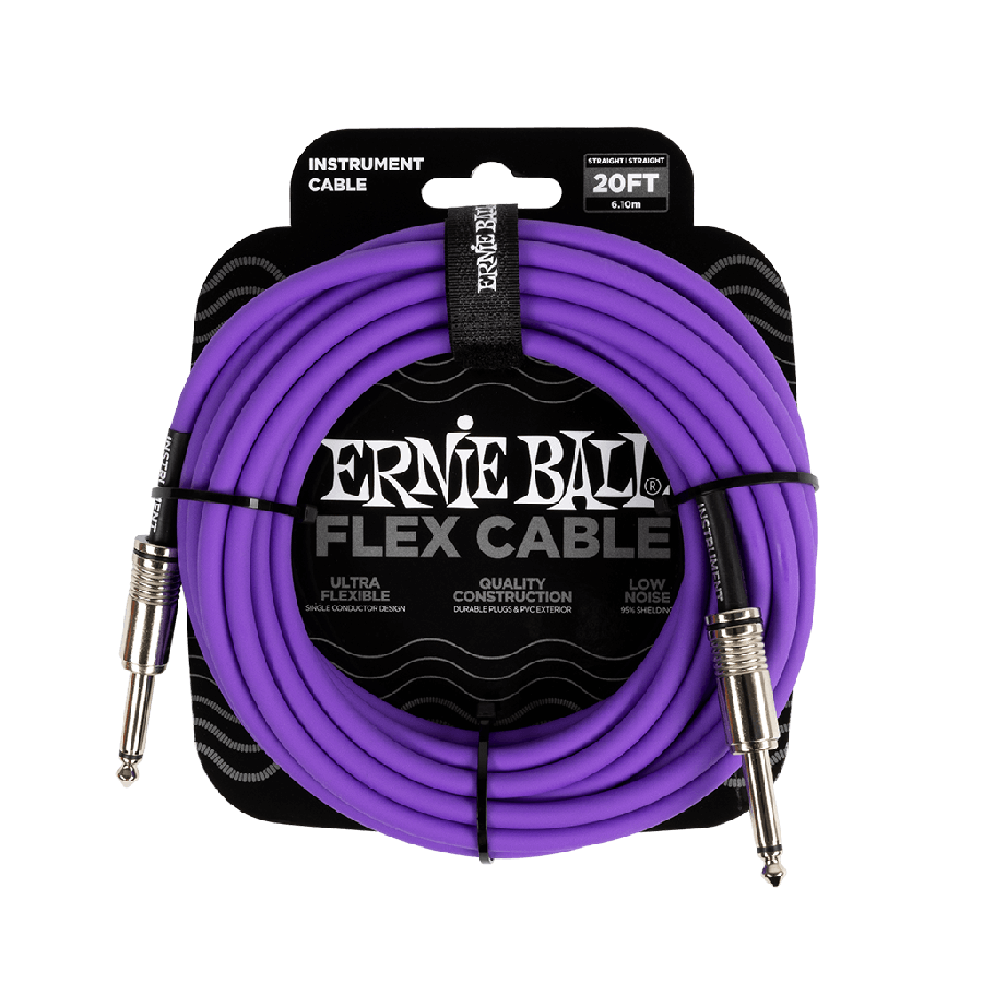 Ernie Ball FLEX INSTR CABLE STRT/STRT 20FT - PURPLE
