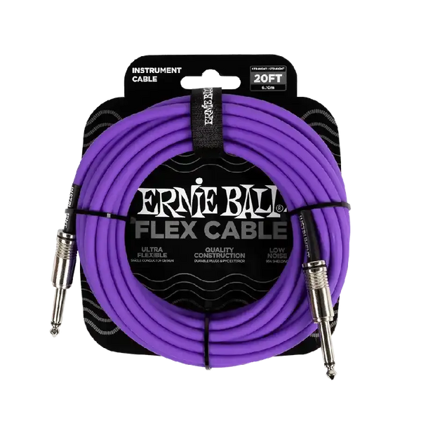 Ernie Ball FLEX INSTR CABLE STRT/STRT 20FT - PURPLE - MusicStreet