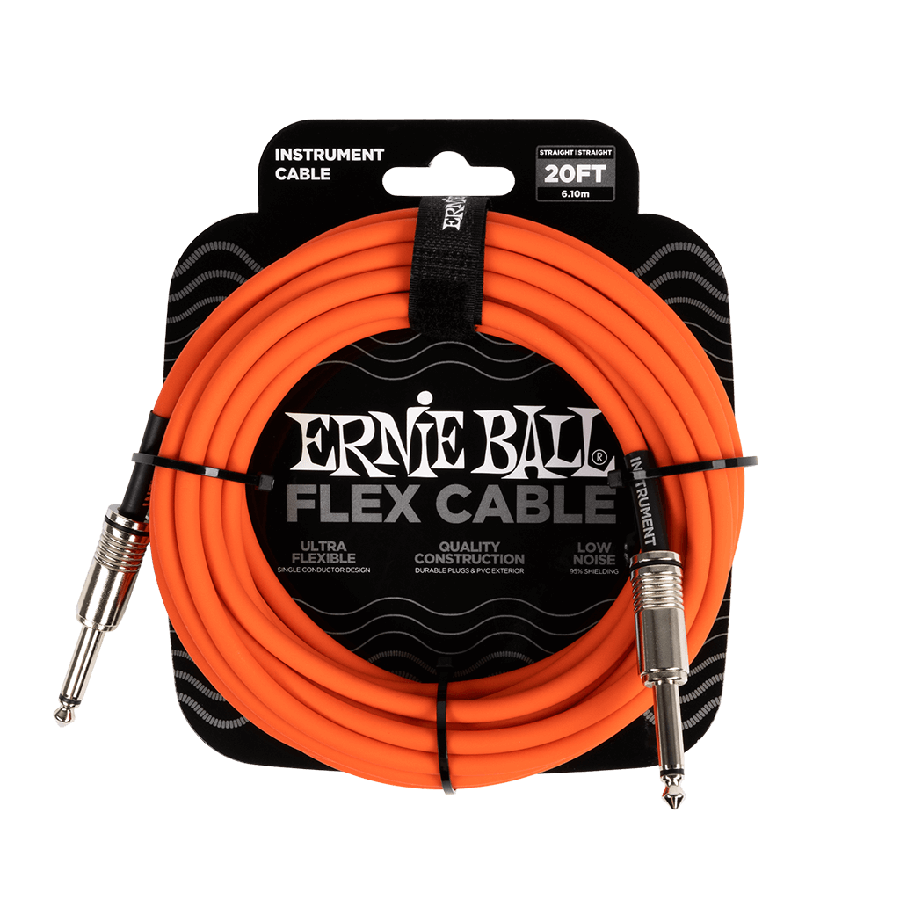 Ernie Ball FLEX INSTR CABLE STRT/STRT 20FT - ORANGE