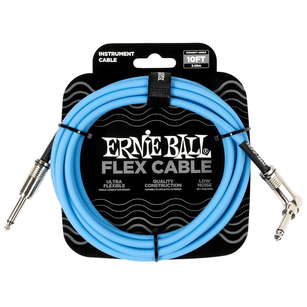 Ernie Ball FLEX INSTR CABLE STRT/ANGLE 10FT - BLUE