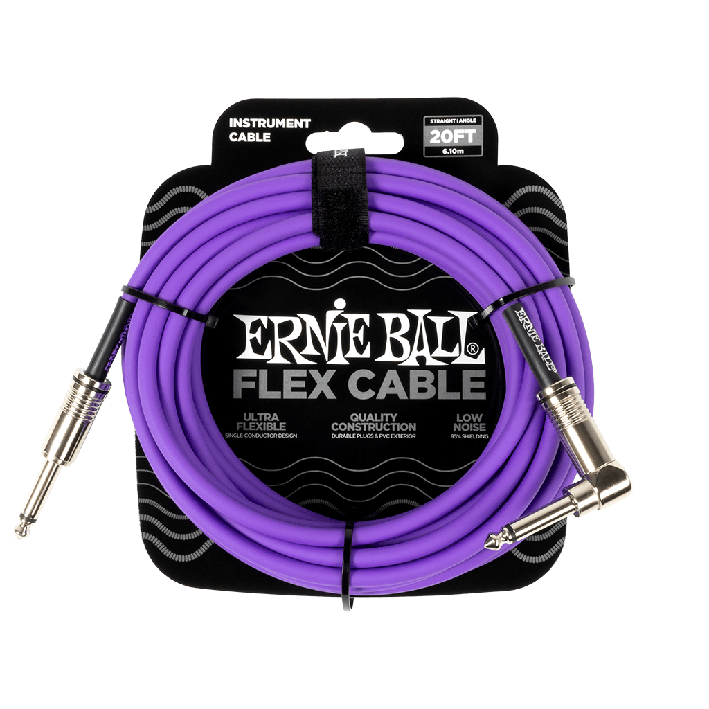 Ernie Ball FLEX INSTR CABLE STRT/ANGLE 20FT - PURPLE