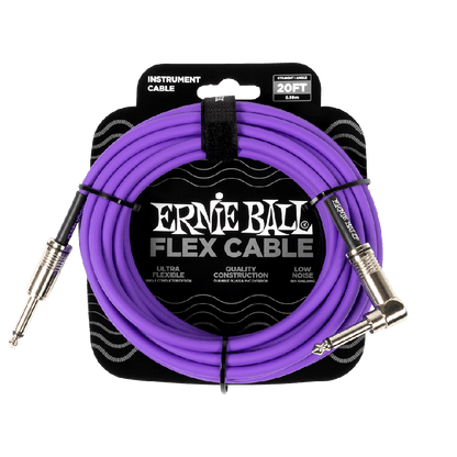 Ernie Ball FLEX INSTR CABLE STRT/ANGLE 20FT - PURPLE