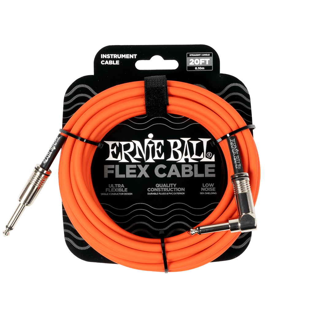 Ernie Ball FLEX INSTR CABLE STRT/ANGLE 20FT - ORANGE
