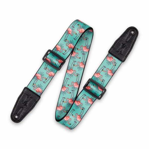 Levy's Graphic Waves Polyester Guitar Strap - Flamingos Motif