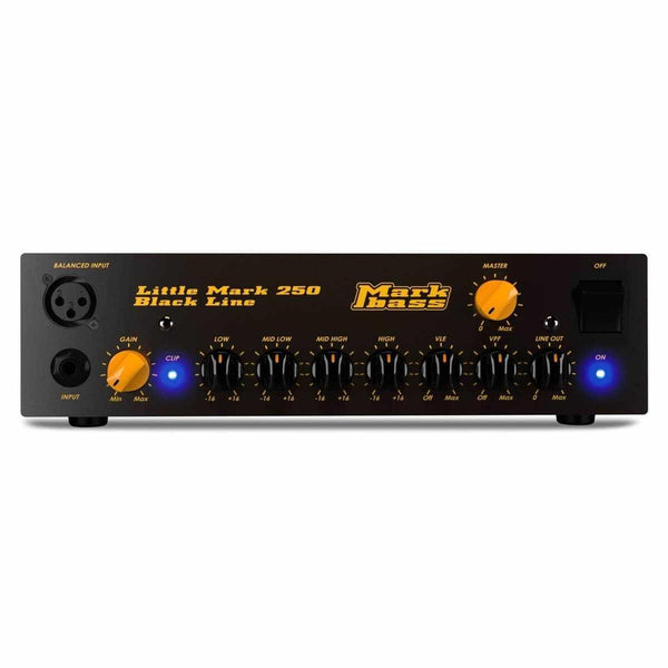 MarkBass Little Mark 250 Black Line Bass Amp Head front view with controls and input options.