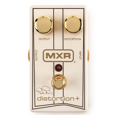 MXR RANDY RHOADS MXR® SPECIAL EDITION DISTORTION+ pedal with gold knobs and vintage design.
