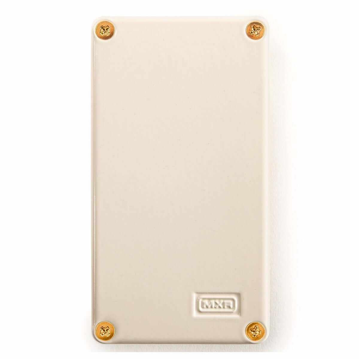 MXR RANDY RHOADS MXR® SPECIAL EDITION DISTORTION+ pedal casing back view with gold screws.