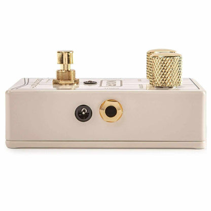 MXR RANDY RHOADS MXR® SPECIAL EDITION DISTORTION+ side view showcasing knobs and inputs.