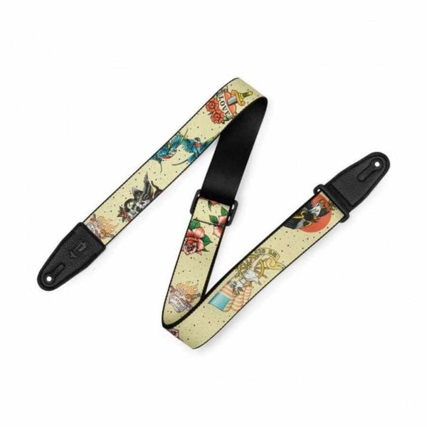 Levy's Tattoo Polyester Guitar Strap - Old School