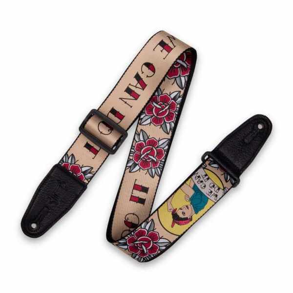 Levy's Graphic Waves Polyester Guitar Strap - Rosie the Riveter