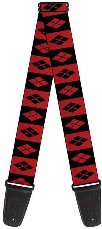 Buckle Down Harley Quinn Diamonds Black/Red Guitar Strap