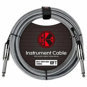 KIRLIN FABRIC 10' STRAIGHT BLACK 10 Ft cable - Set Up by MusicStreet
