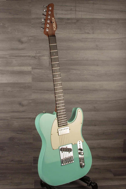 Schecter Nick Johnson USA PT Wembley in Atomic Green showcasing vintage aesthetics and nitro finish.